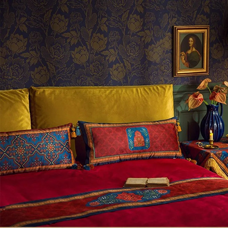 Oblong-Luxury Rectangle Velvet Throw Pillow Case