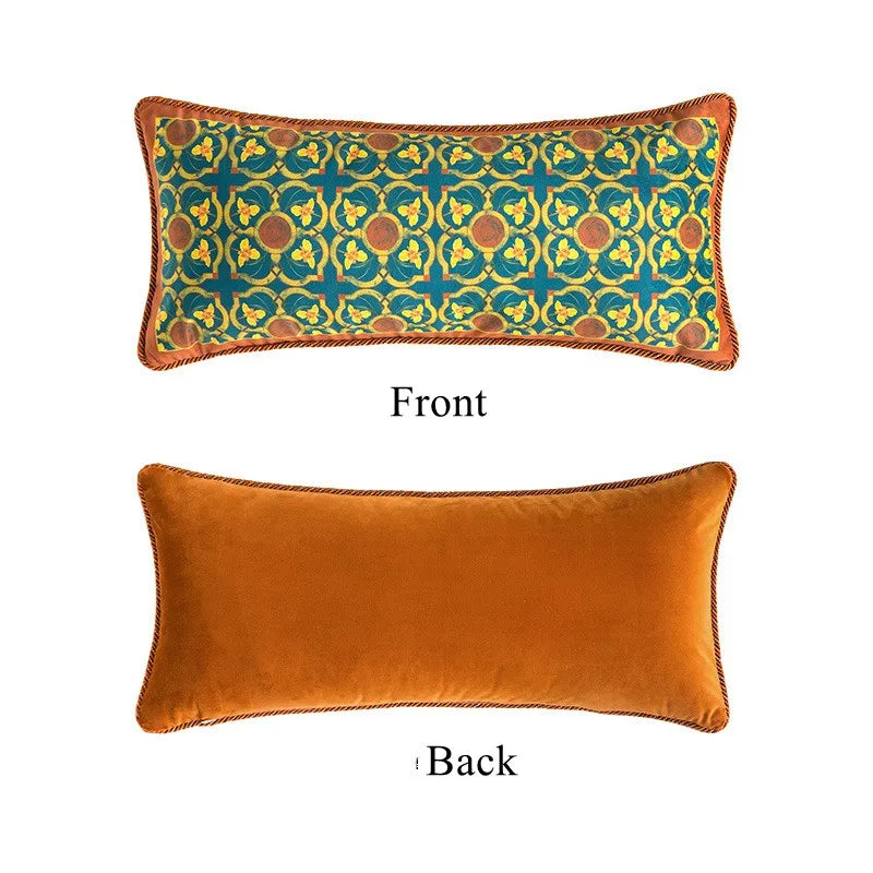 Oblong-Luxury Rectangle Velvet Throw Pillow Case