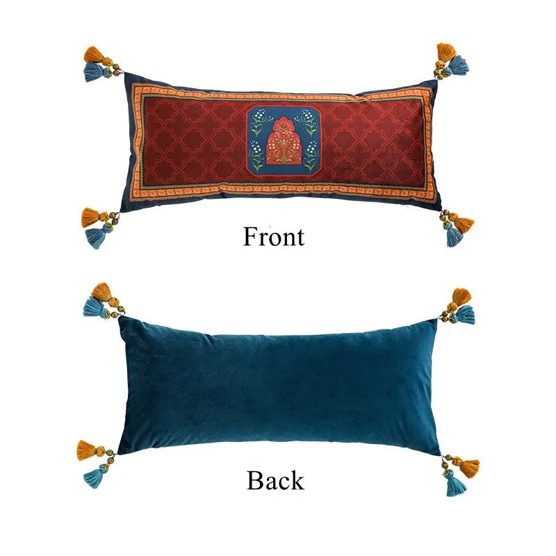 Oblong-Luxury Rectangle Velvet Throw Pillow Case