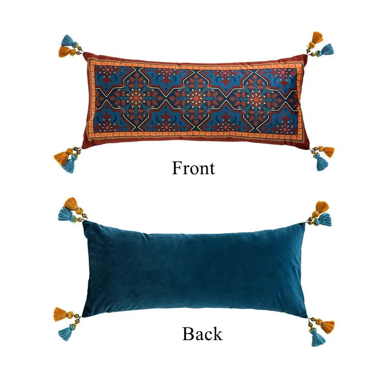 Oblong-Luxury Rectangle Velvet Throw Pillow Case