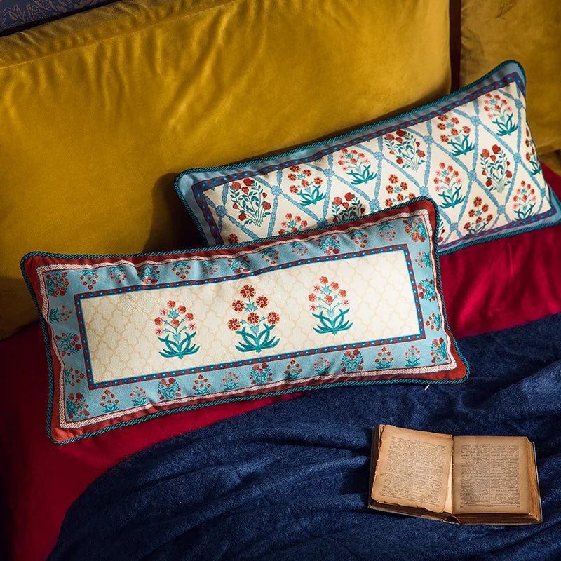 Oblong-Luxury Rectangle Velvet Throw Pillow Case