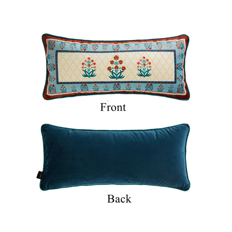 Oblong-Luxury Rectangle Velvet Throw Pillow Case