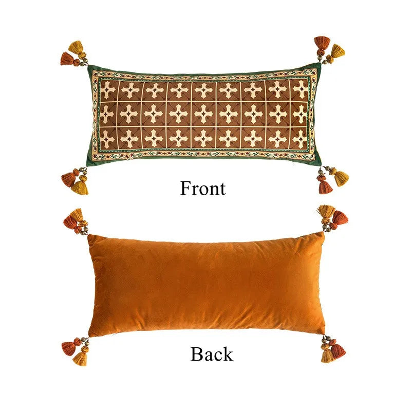 Oblong-Luxury Rectangle Velvet Throw Pillow Case