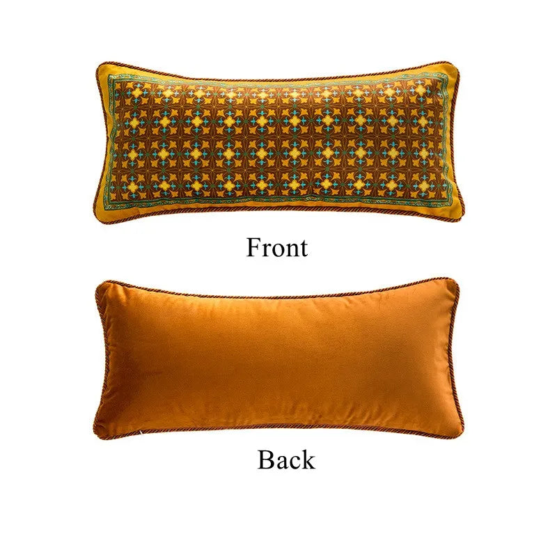 Oblong-Luxury Rectangle Velvet Throw Pillow Case