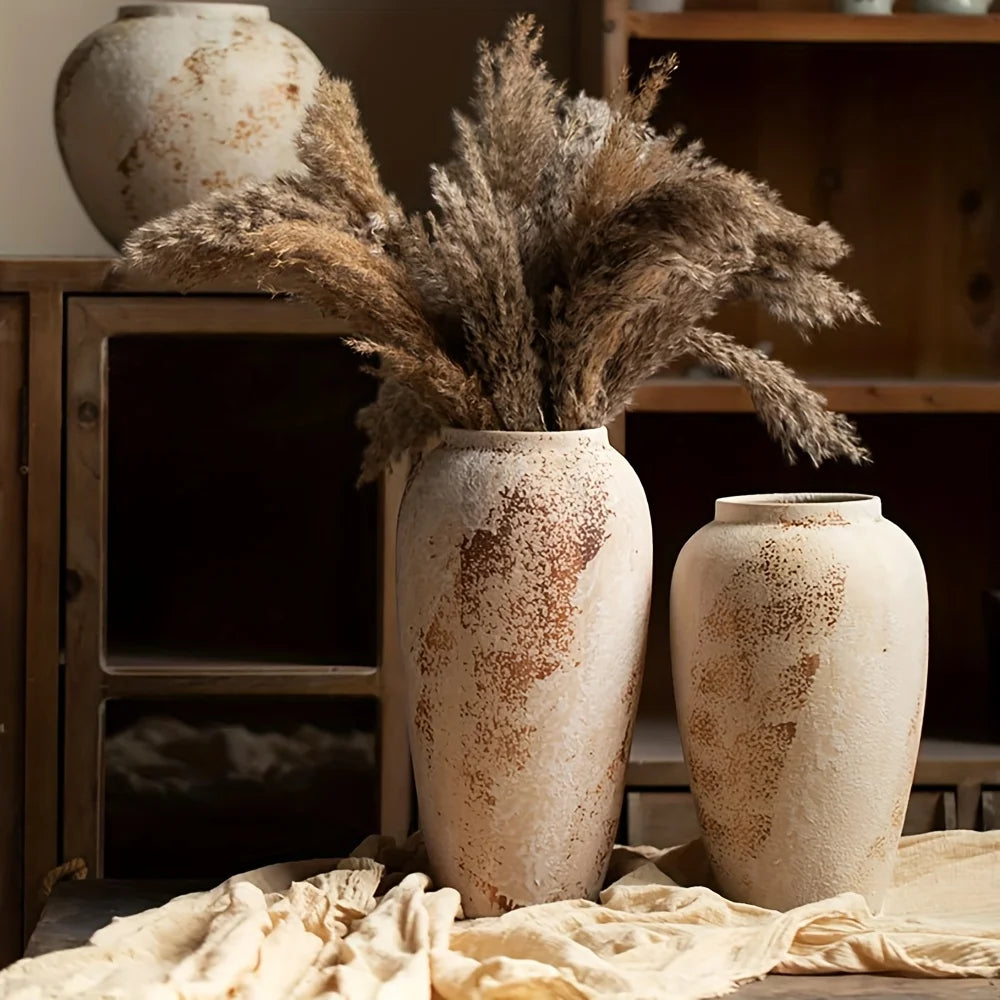 Elegant White Speckled Ceramic Flower Pot