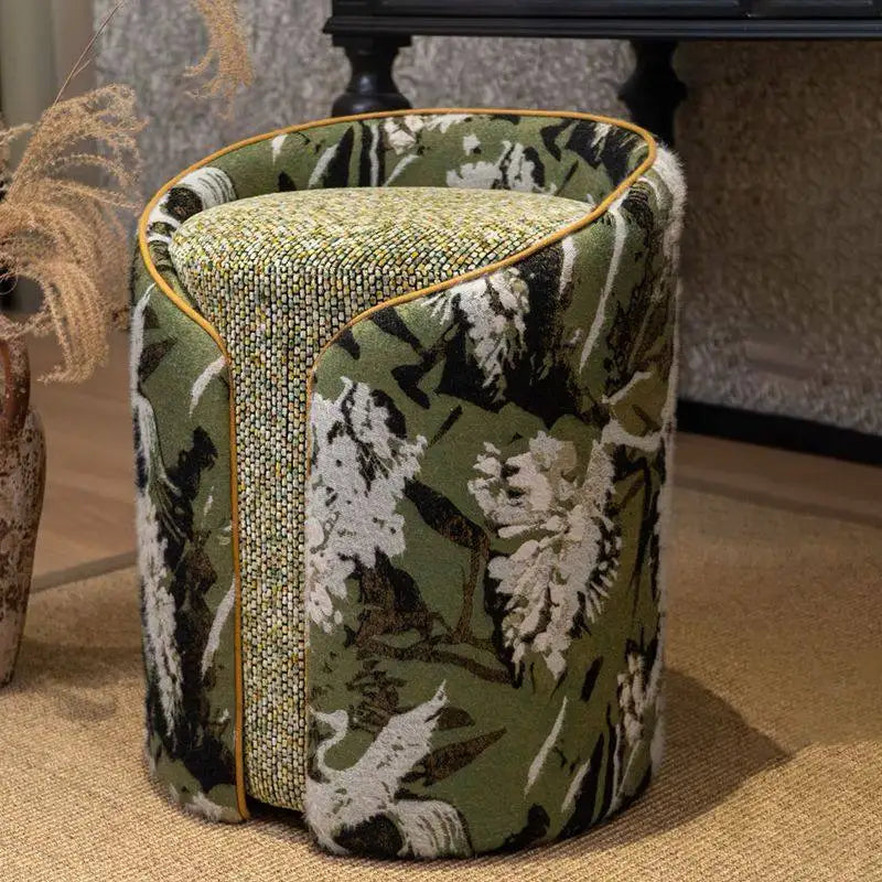 Vintage Velvet Ottoman