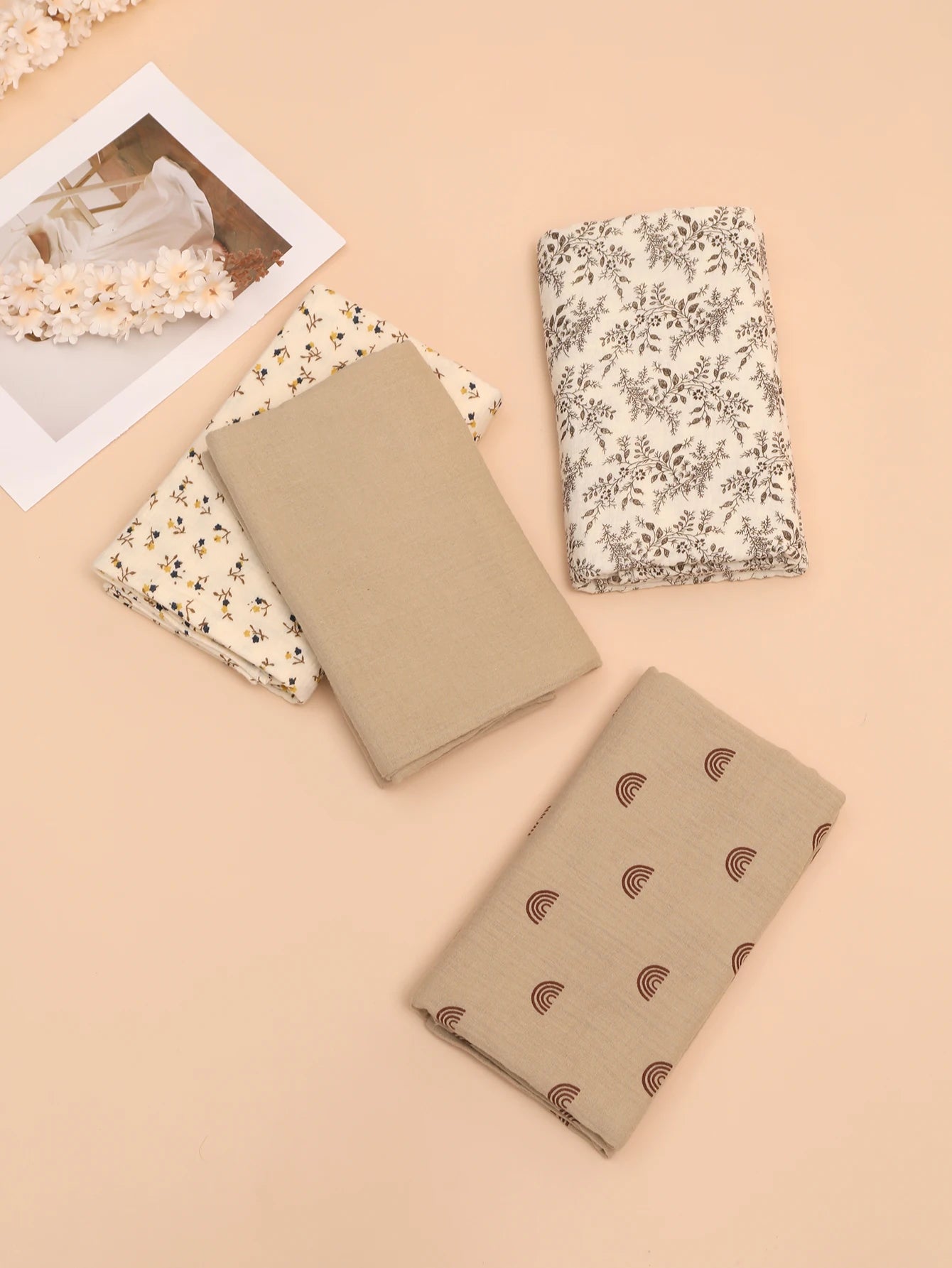 4PCS Soft Newborn Blanket Set