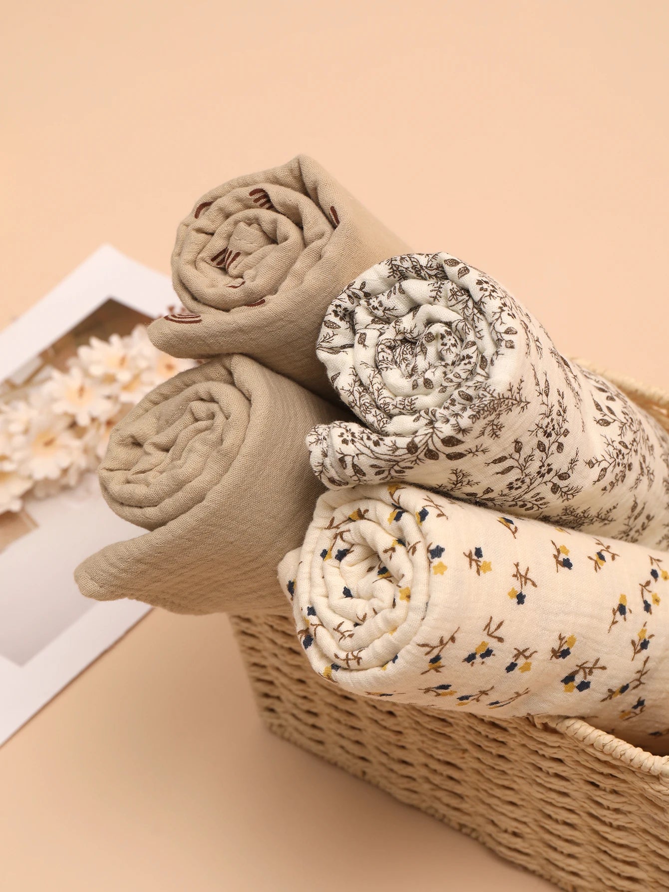 4PCS Soft Newborn Blanket Set