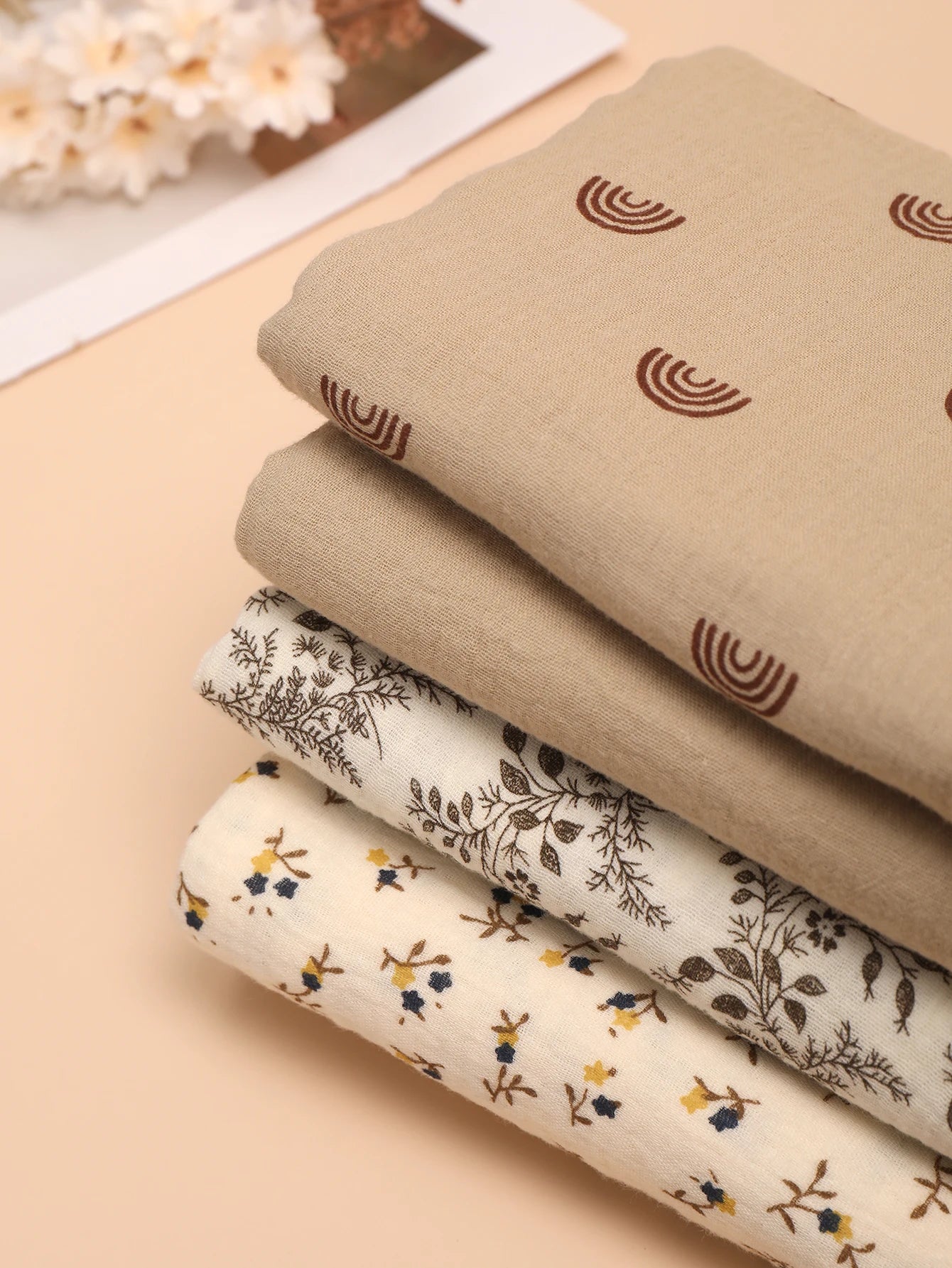 4PCS Soft Newborn Blanket Set