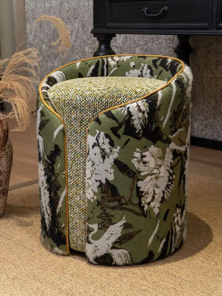 Vintage Velvet Ottoman