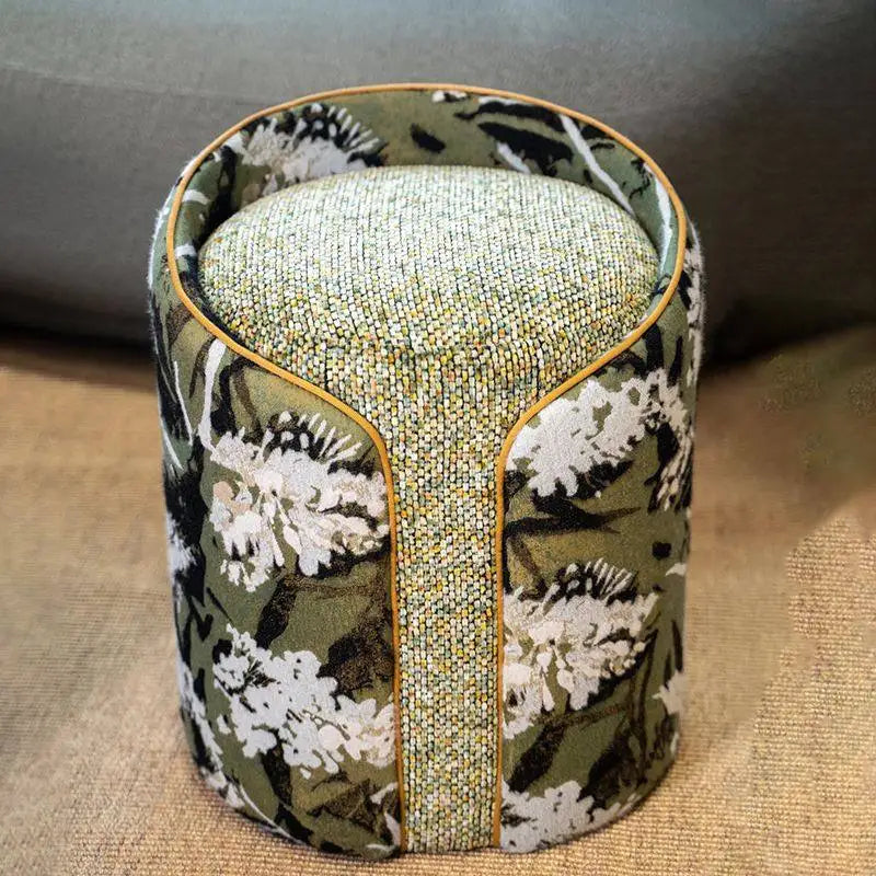 Vintage Velvet Ottoman